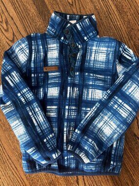 Obermeyer Boys Blue Plaid Fleece Jacket - S